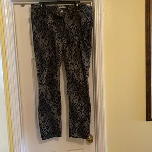 Black and gray corduroy pants